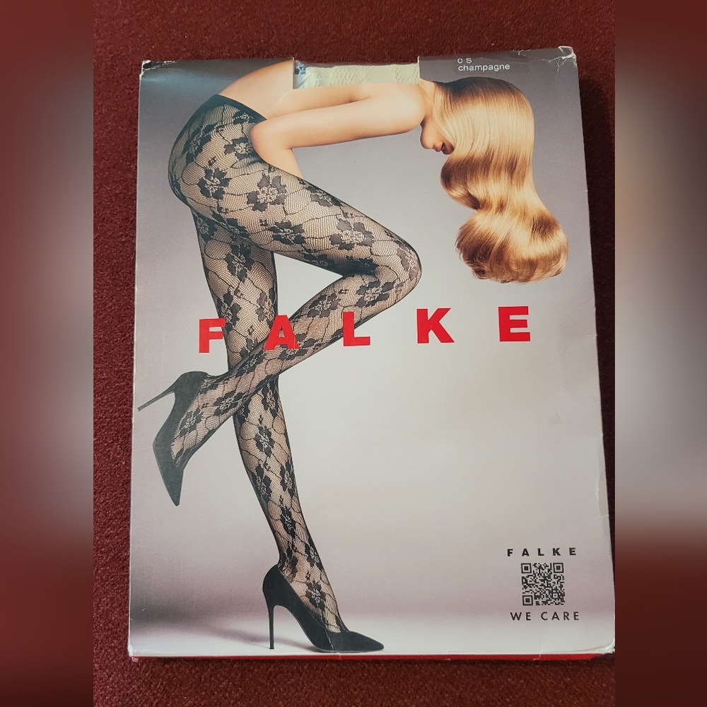 FALKE Floral Net Tights Collant Mode Champagne Color New